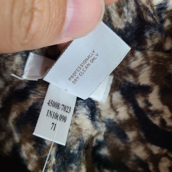 Chico’s Jacket‎ Womens Small 0 Brown Faux-Fur Queen Of Elegance Margaret Zip - Picture 10 of 16